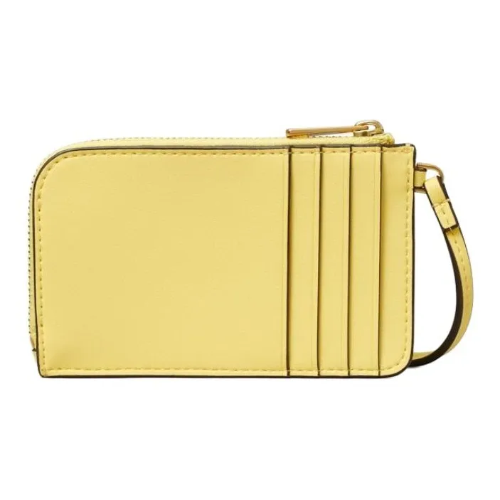 TORY BURCH Ella Leather Card Holder Women's Lemon-2