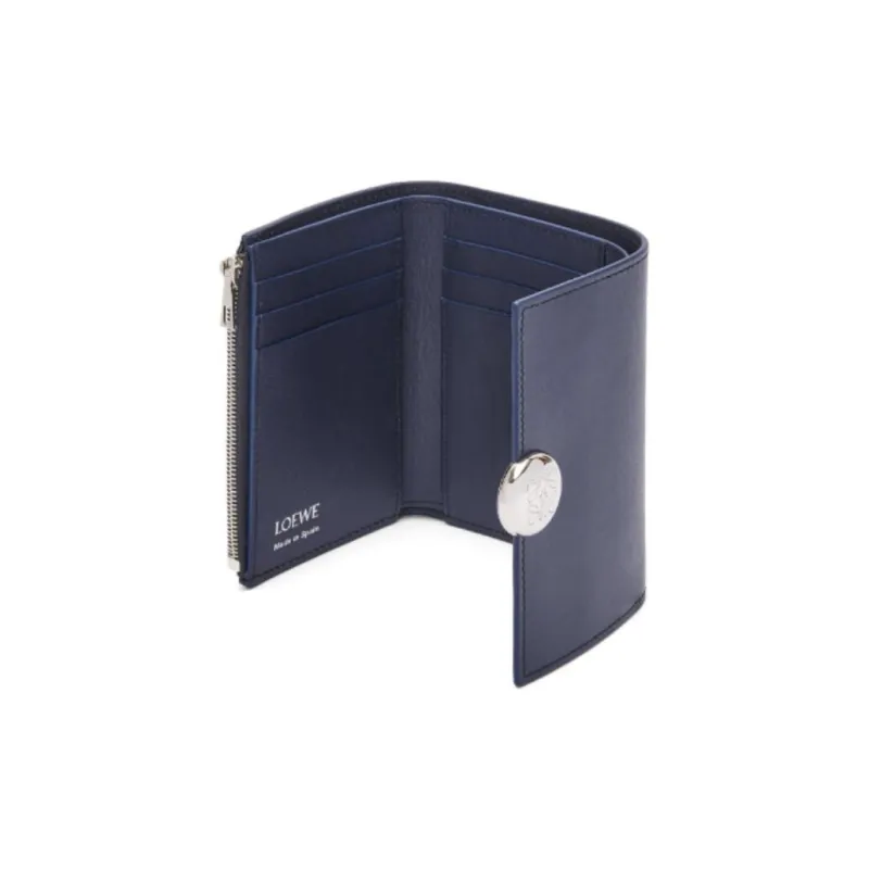 LOEWE Calfskin Wallet Small Size Women's Dark Blue-1