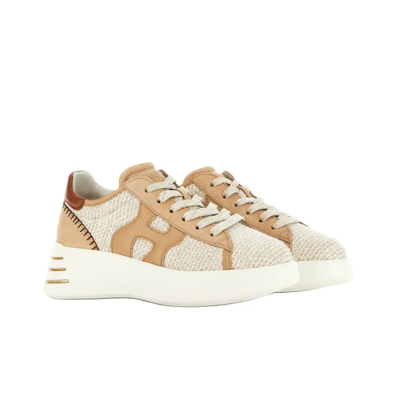 HOGAN Rebel Low Top Casual Shoes Women's Light Brown-2
