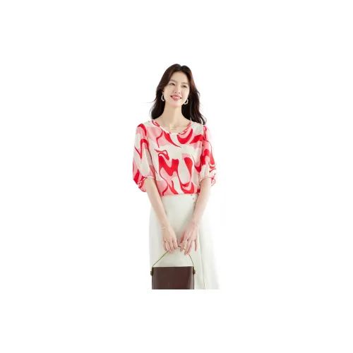 CARBAMMI Chiffon Shirts Women's Red