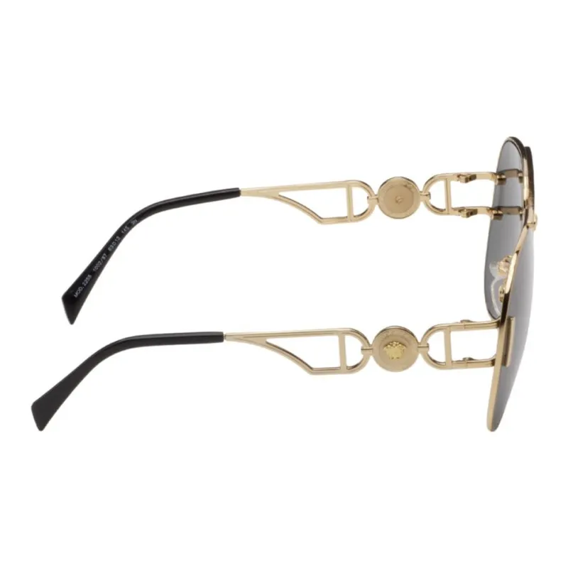 VERSACE Metal Aviator Sunglasses Men's Gold-1
