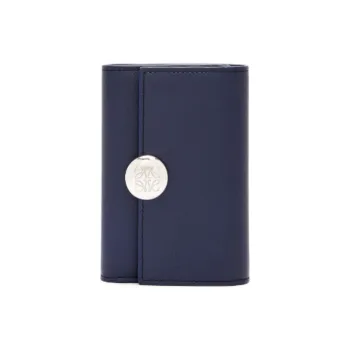 LOEWE Calfskin Wallet Small Size Women's Dark Blue