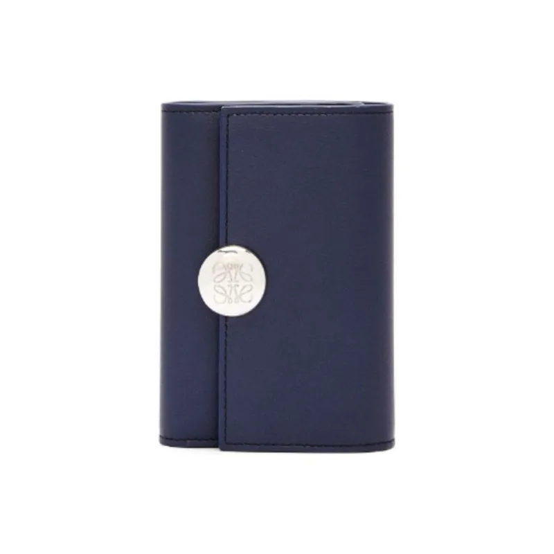 LOEWE Calfskin Wallet Small Size Women's Dark Blue-0