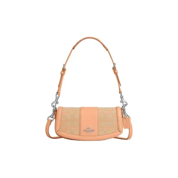 COACH Cow Leather With Textile Shoulder Bag Small Size Unisex SV/Faded Rouge Pink