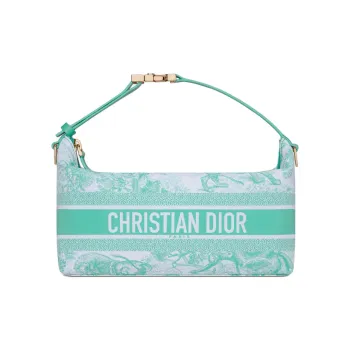 DIOR DIORIVIERA Technical Fabric Clutch Lunch Box Bag Medium Size Women's Mint Green