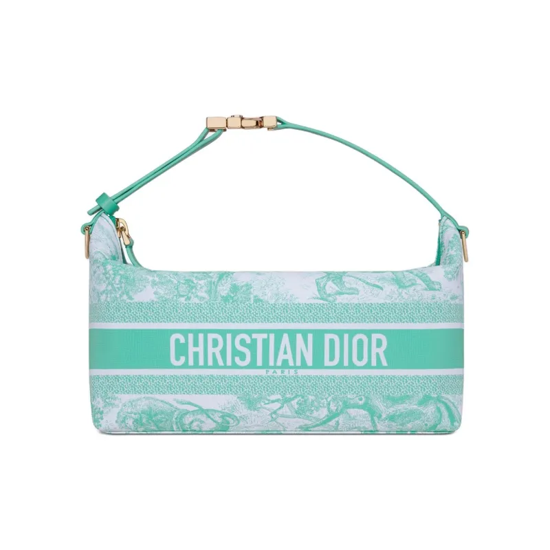 DIOR DIORIVIERA Technical Fabric Clutch Lunch Box Bag Medium Size Women's Mint Green-0