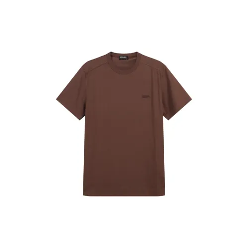 Ermenegildo Zegna T-Shirts Men Tobacco Brown