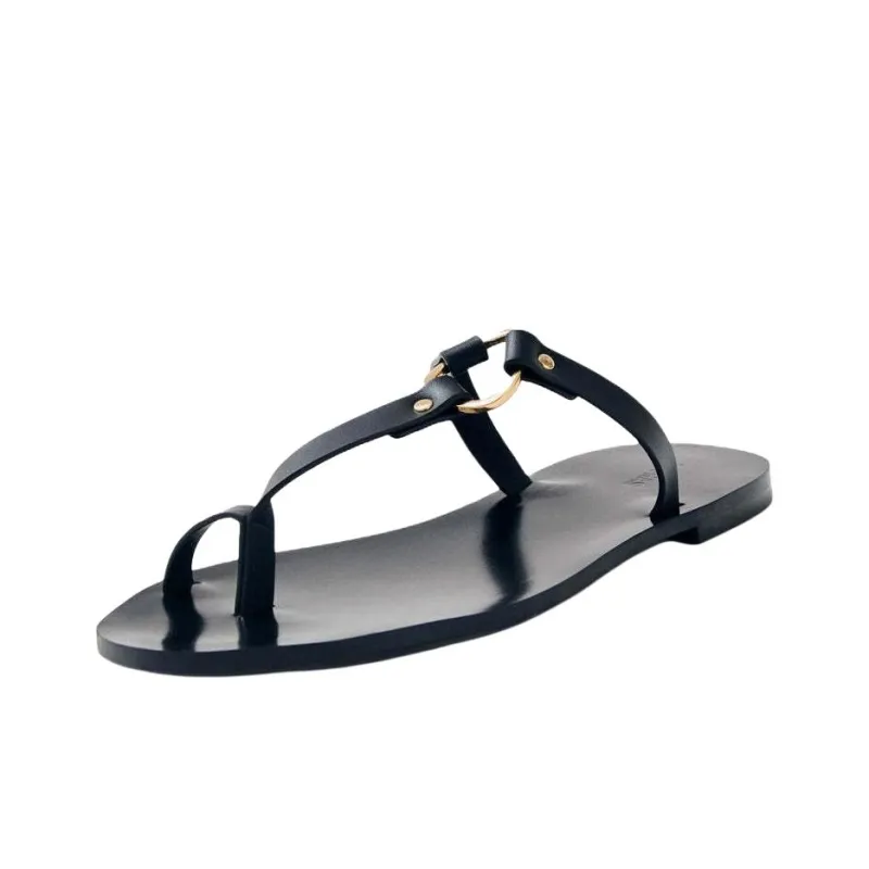 ALOHAS Flip Flops Women's Black-2