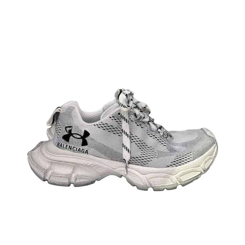 Balenciaga x Under Armour 3XL Anti-Slip Wear-Resistant Low-Top Casual Shoes Unisex White Black-1