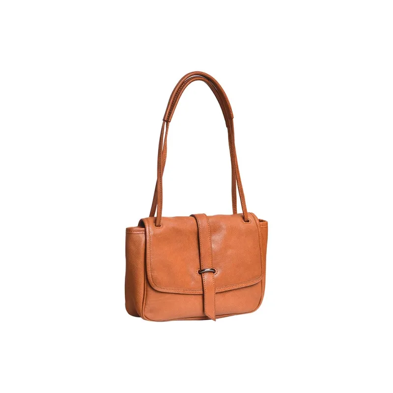 TTaG．baG Top Grain Cow Leather Shoulder Bag Large Size Women's Brown/Black-0