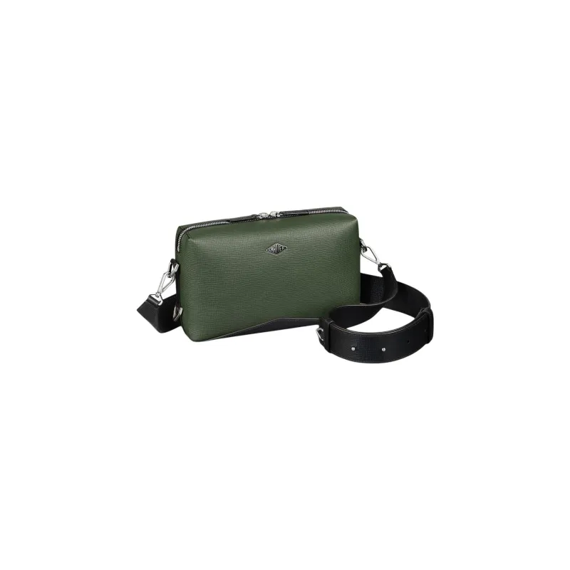 CARTIER Calfskin Crossbody Bag Shoulder Bag Men's Khaki Green-0
