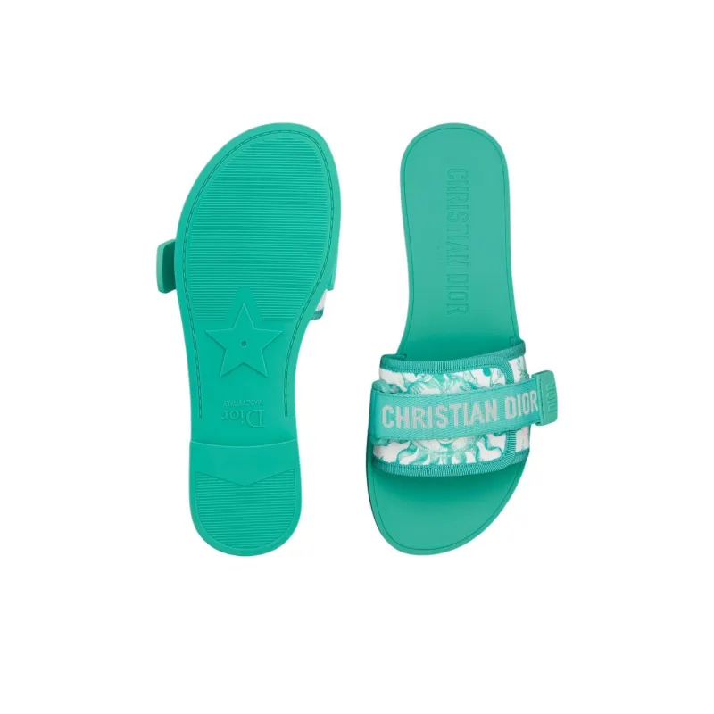 DIOR DIORIVIERA Slide Slippers Women's Tiffany Blue Color-4