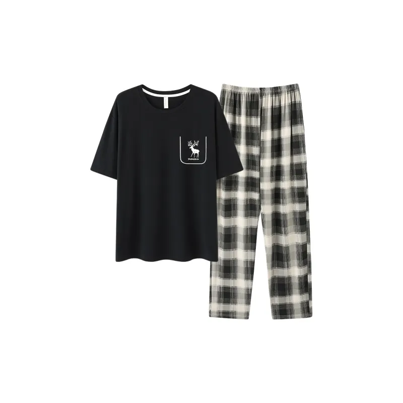 Mulong Family Pajama Set Men's Black-0