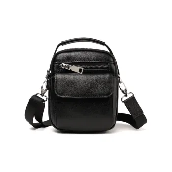 DOSRFINI Genuine Leather Shoulder Bag, Crossbody Bag, Handbag Men's Black