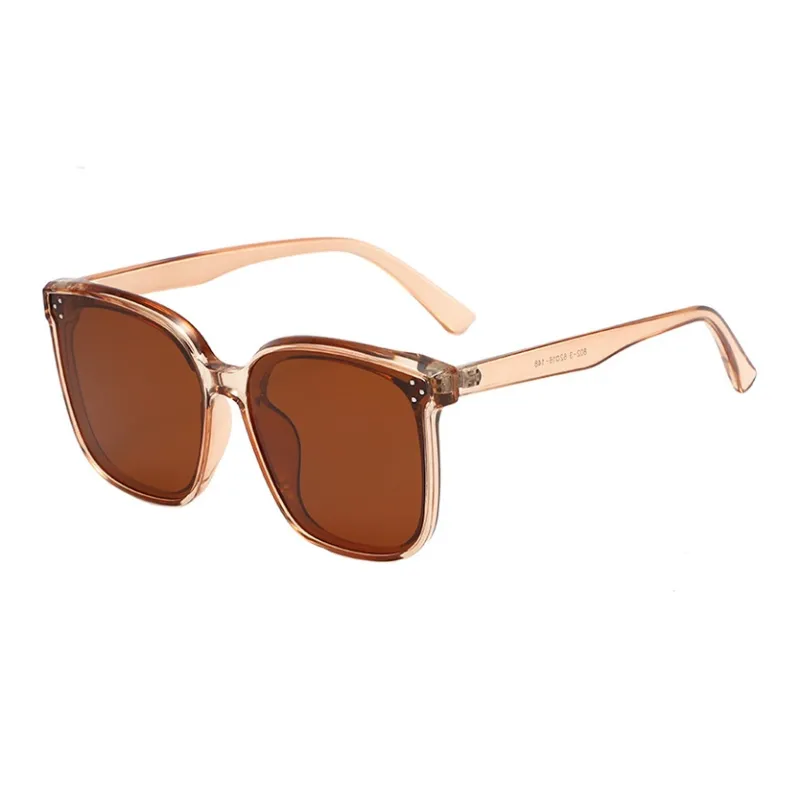 BSELEON TR90 Square Sunglasses Unisex Bright Black Transparent Grey Tea Brown Ecru-4