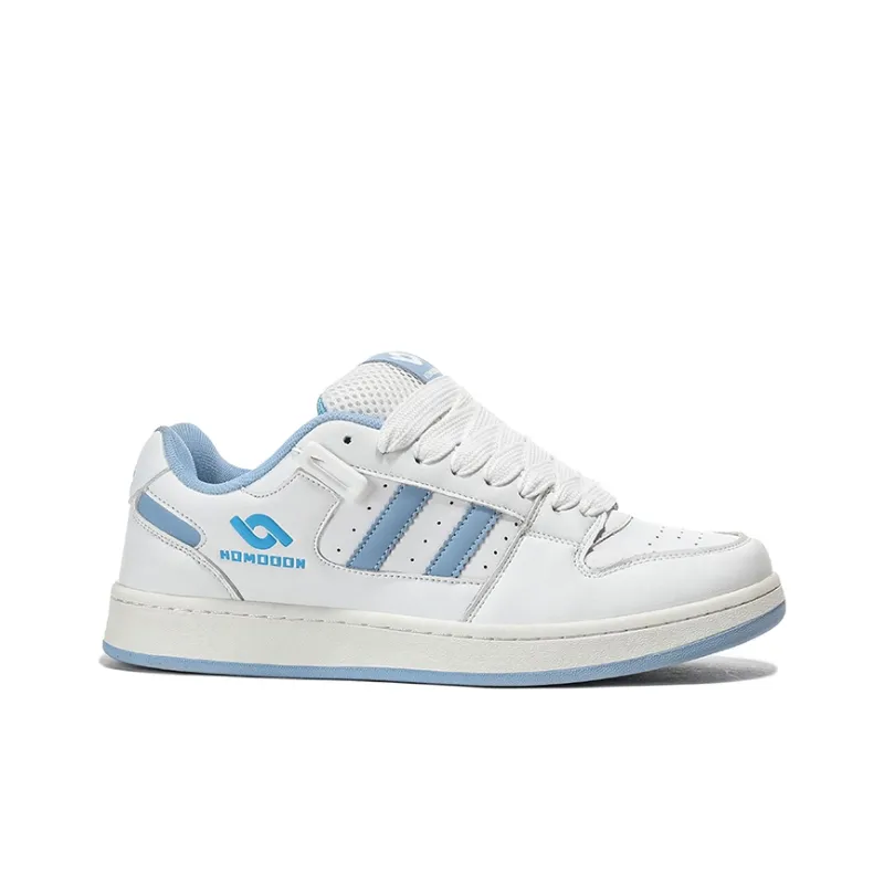 HOMDOON Wear Resistant Low Top Skateboard Shoes Unisex Carolina Blue-1
