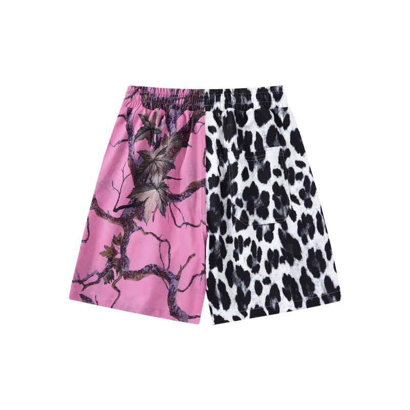 DNBH Dual Tone Collection Leopard Print Collection Casual Shorts Unisex-7