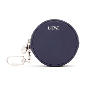 LOEWE Shiny Nappa Calfskin Small Round Bag Key Pouch Women's Abyss Blue
