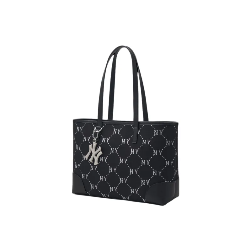 MLB Polyester Tote One Shoulder Handbag Student Backpack Unisex Black-1