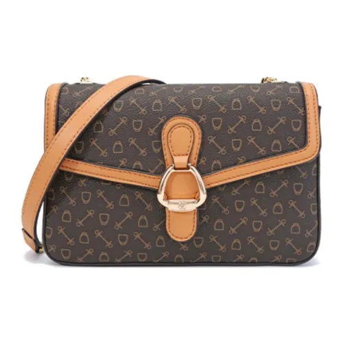 Why Artificial Leather Small Square Bag Shoulder Bag, Crossbody Bag Small Size Women's Coffee/Ecru