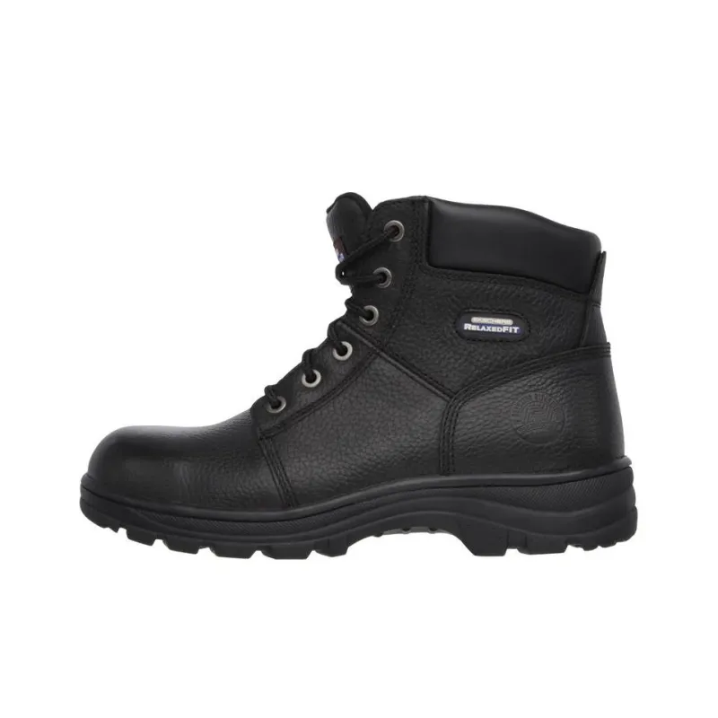 Skechers Relaxed Fit Ankle Boots Low Heel Men's Black-0