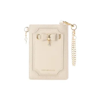 SAMANTHA THAVASA Synthetic Leather Passport Holder Women's Ecru
