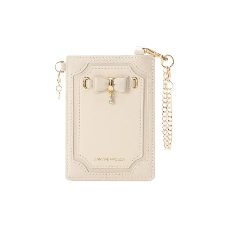 SAMANTHA THAVASA Synthetic Leather Passport Holder Women's Ecru-0