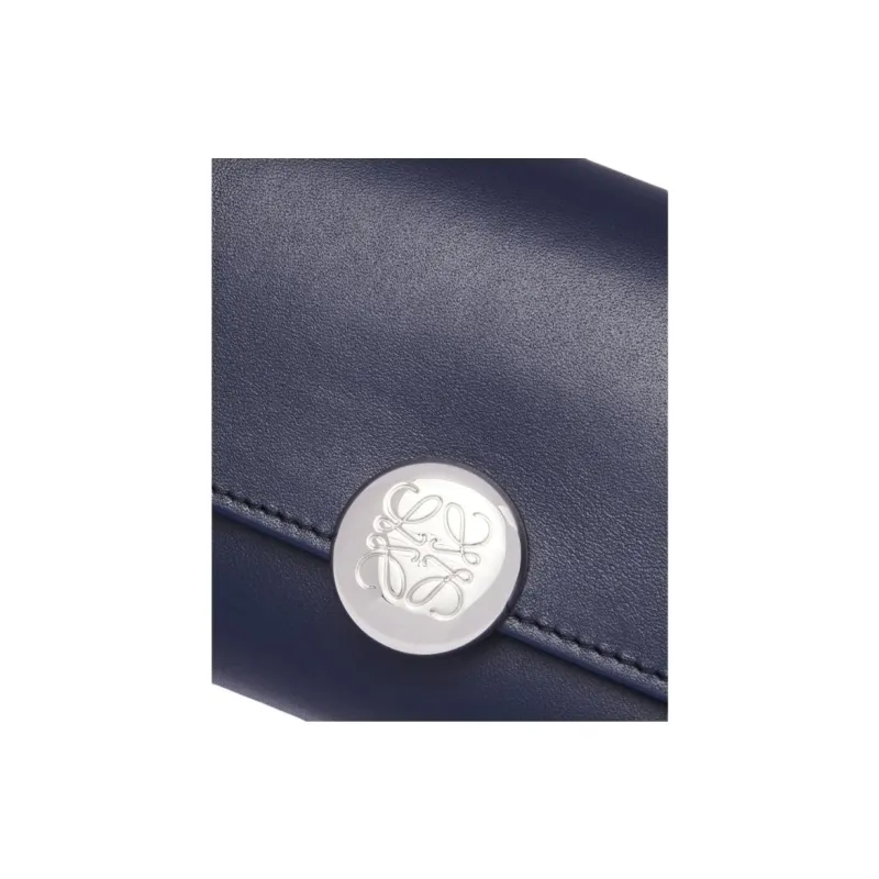 LOEWE Calfskin Wallet Small Size Women's Dark Blue-4
