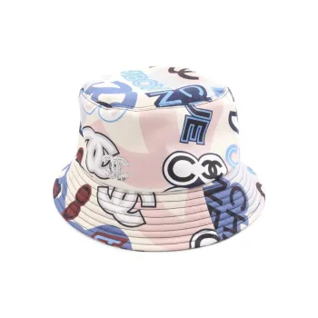 CHANEL 1986-1988 Logo-print Bucket Hat