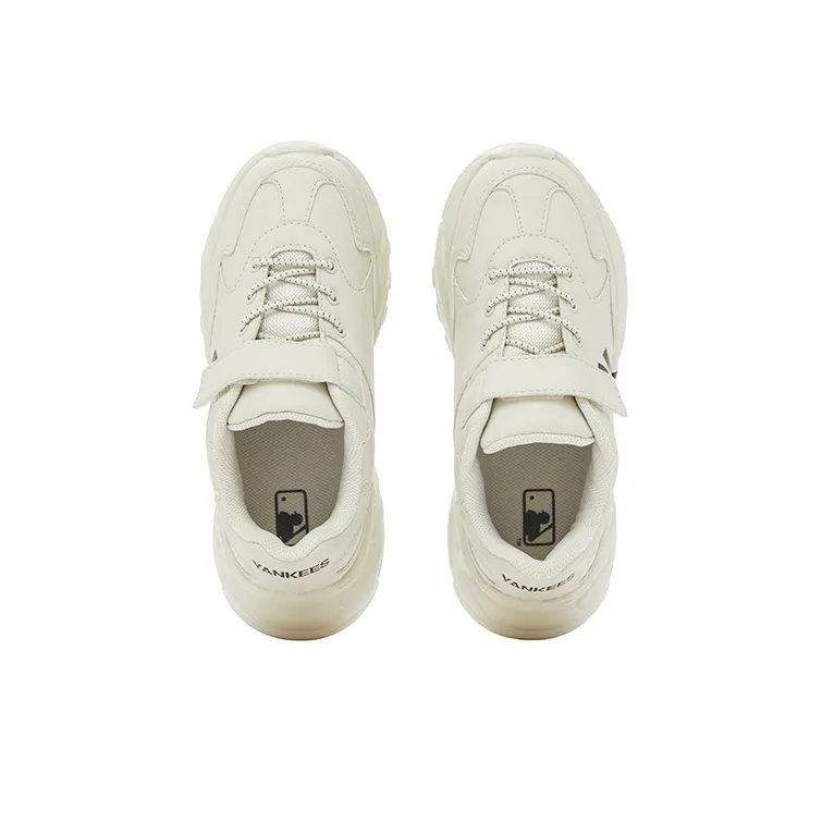 MLB New York Yankees Anti Slip Wear Resistant Low Top Kids Lifestyle Shoes Ecru Grade School-3