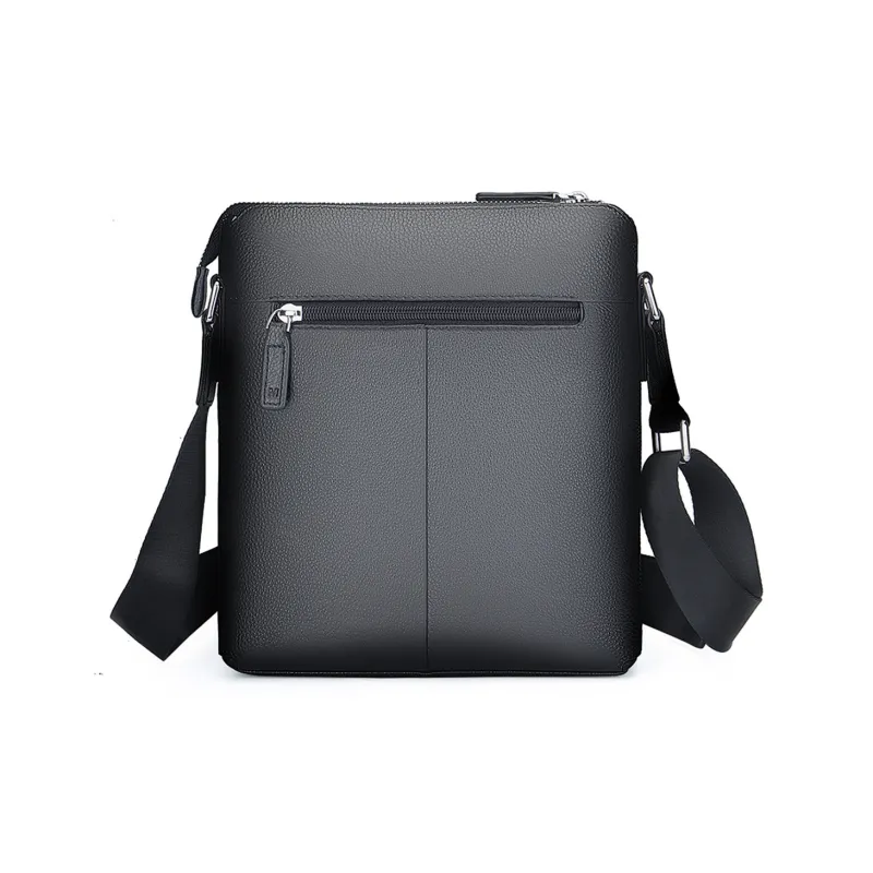 MEXICAN Cow Leather Shoulder Bag, Crossbody Bag Medium Size Men's Black-1