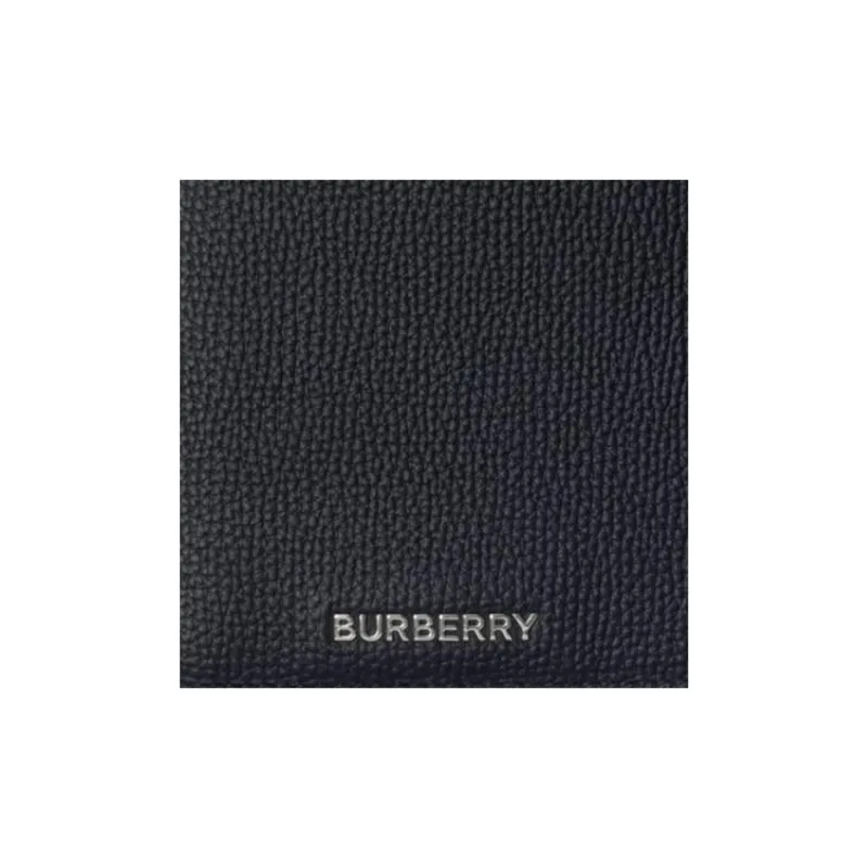 Burberry Textured Calfskin Wallet Unisex Dark Marine Blue-2