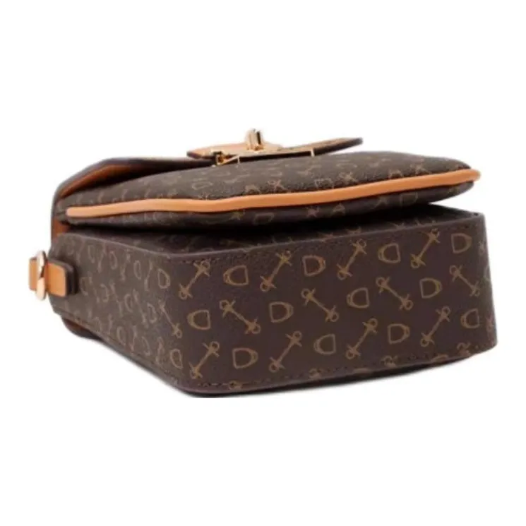Why Artificial Leather Shoulder Bag Crossbody Bag Small Size Women's Coffee With Caramel/Coffee With Apricot-3