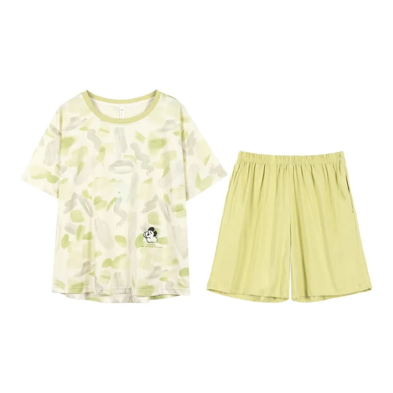 XIN1BU Pajama Set Women's Spring Morning Green-0
