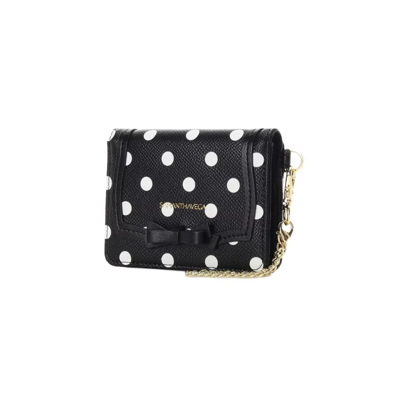 SAMANTHA THAVASA Synthetic Leather Card Holder Women's Black-1