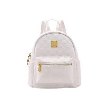TTaG．baG Microfiber Synthetic Leather Backpack Women's White/Black