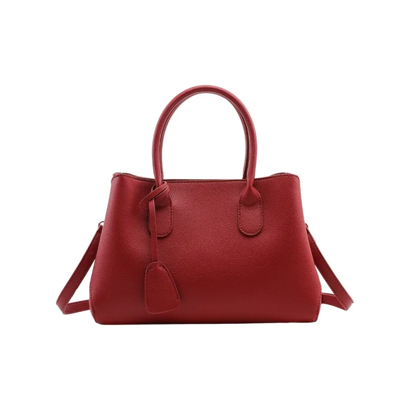 TTaG．baG Cow Leather Shoulder Bag, Crossbody Bag, Handbag Women's Black/Red/Khaki/Gray-2