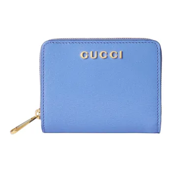 GUCCI Leather Wallet Mini Unisex Light Purple
