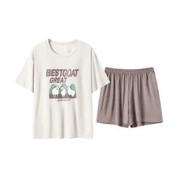 Close-fitting Areas Pajama Set Women's