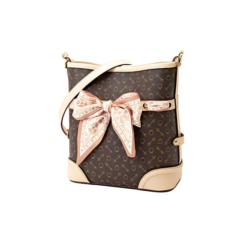 Why Artificial Leather Crossbody Bag, Shoulder Bag Small Size Women's Coffee/Apricot-3