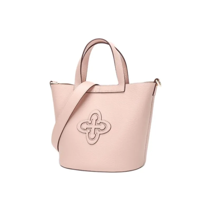 Why Cow Leather One Shoulder Handbags Medium Size Women's Pink/Beige/Caramel-2