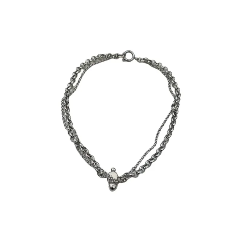 JUSTINE CLENQUET Brass, Palladium Plated, Crystal, Glass Necklaces Women's Silver-1