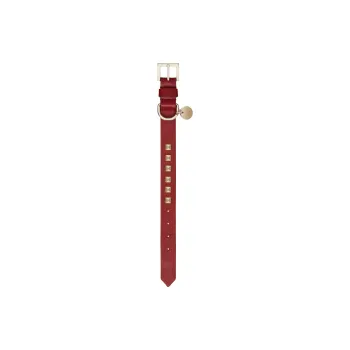 Valentino Badge Logo Calfskin Leather Belts Women's Red