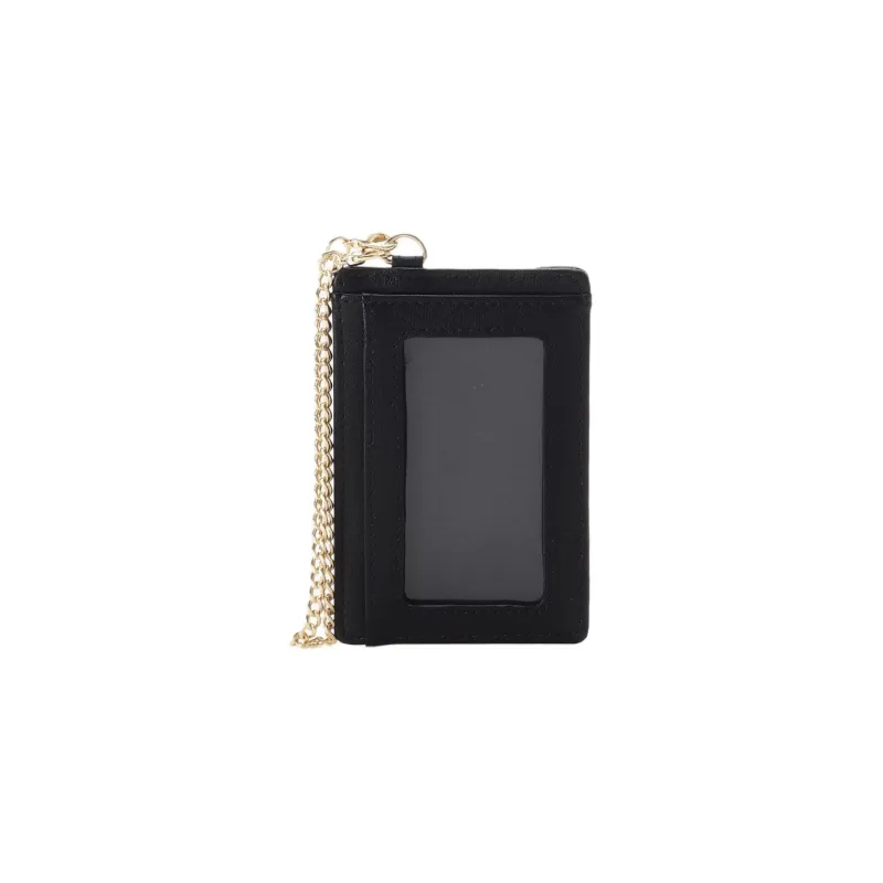 SAMANTHA THAVASA Cotton Synthetic Leather And Polyester Blend Card Holder Women's Black-3