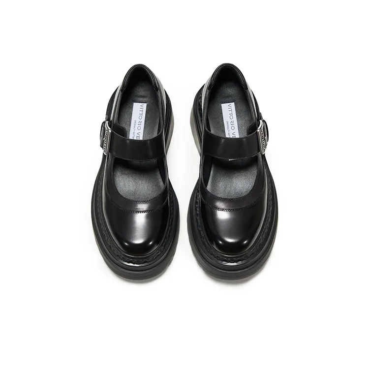 VITTORIO VENTURA Mary Jane Loafers 8cm Women's Black-3