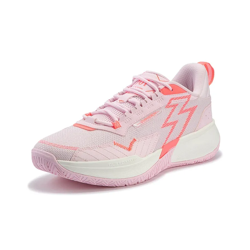 361° Big3 Team Cushioning Anti Slip Wear Resistant Breathability Low Top Basketball Shoes Men's White Pink-1