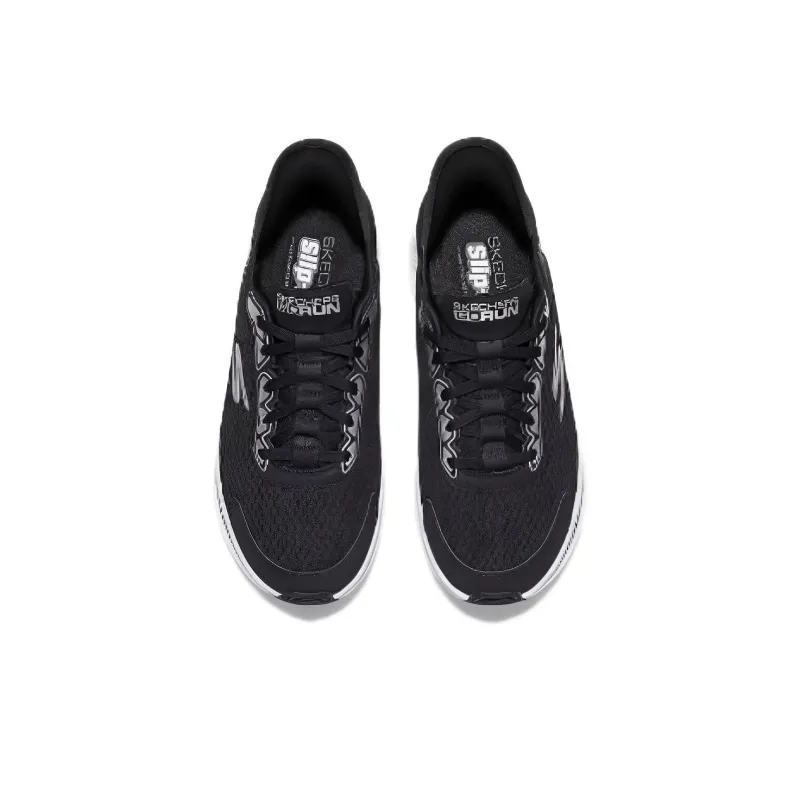 Skechers Cushioning Wear Resistant Low Top Running Shoes Men's Black White-2