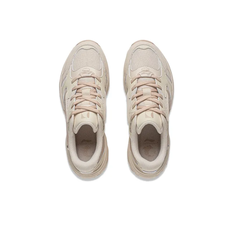 LiNing Tiger Whale Slip Resistant Low Top Casual Shoes Women's Beige-4