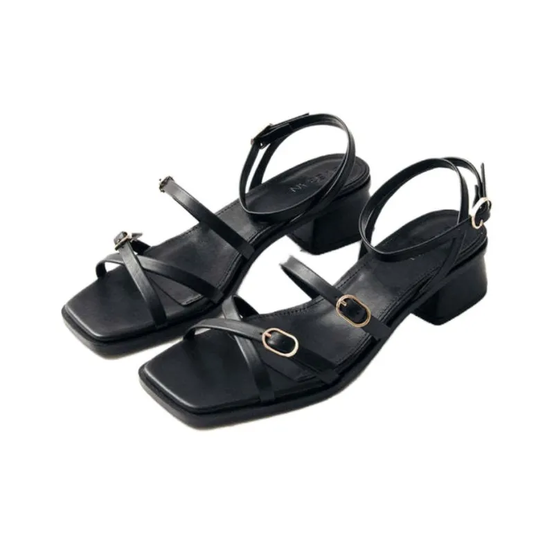 ALOHAS Tanya Strap Sandals 5cm Women's Black-2
