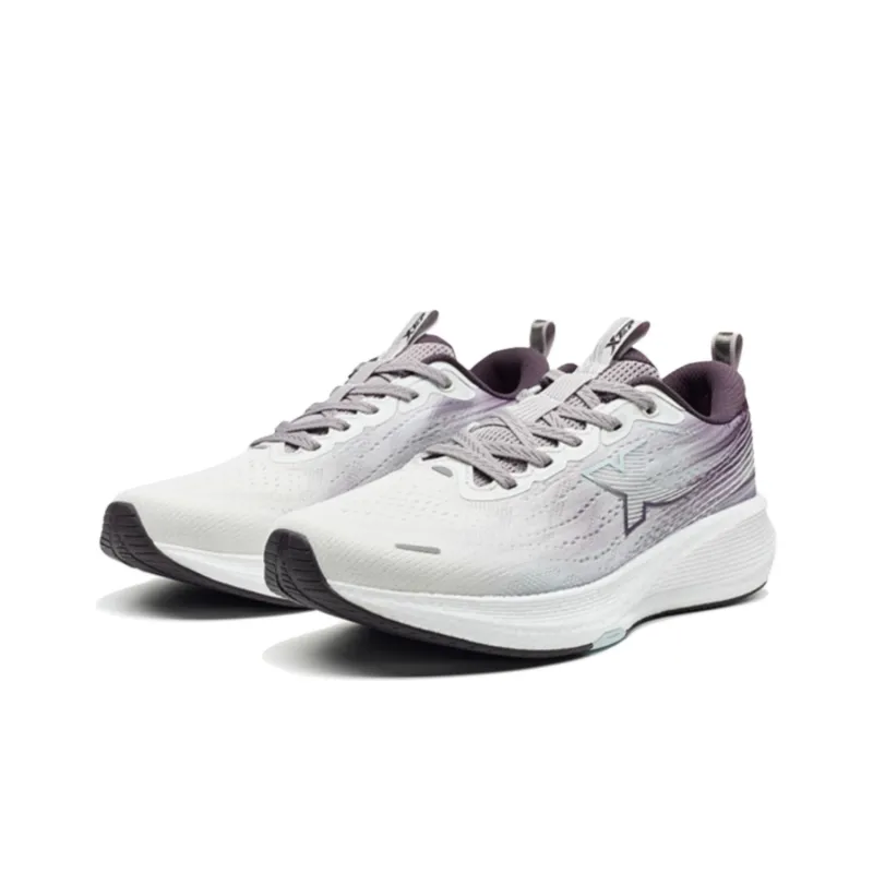 XTEP Cushioning Wear Resistant Low Top Casual Running Shoes Women's Purple White Green-1